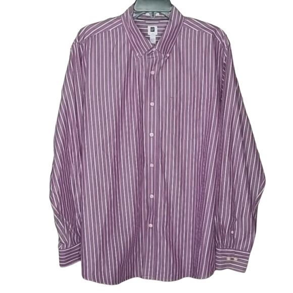 Gap Factory Purple & White Striped Chambray Long Sleeve Button Down Shirt - Picture 7 of 7